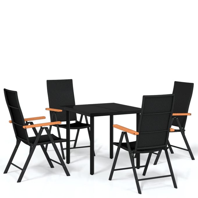 vidaXL - 5-delige - Tuinset - zwart