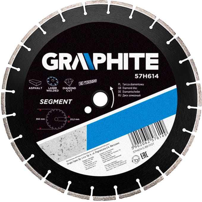 Graphite Serie - Diamanten Zaagblad - 350mm - Laser Gelast - Segment