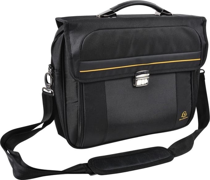 ACROPAQ Laptoptas polyester 15.6 inch – Lichtgewicht laptop tas – Laptoptas dames & heren – Computertas – Zwart