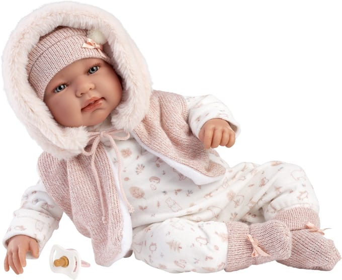 Llorens babypop met geluid kleding en speen 44 cm