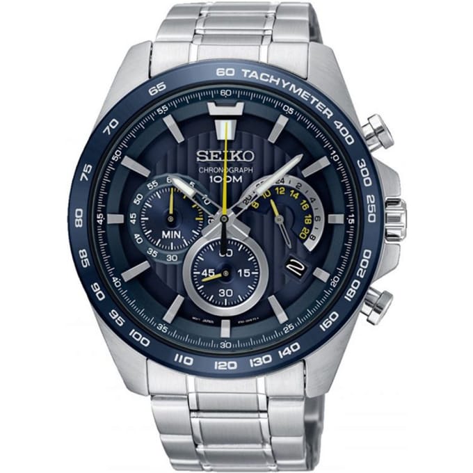 Seiko Casual Chronographs Staal Blauw 44mm | SSB301P1