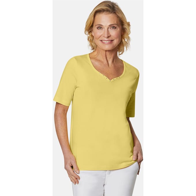 Goldner T-shirt Korte mouw basic shirt van katoen