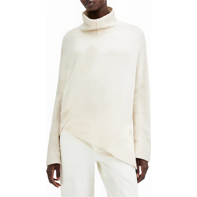 AllSaints Lock Roll Neck Chalk White Taglia: L | Maglioni a maglia Outlet | Donna | Bianco