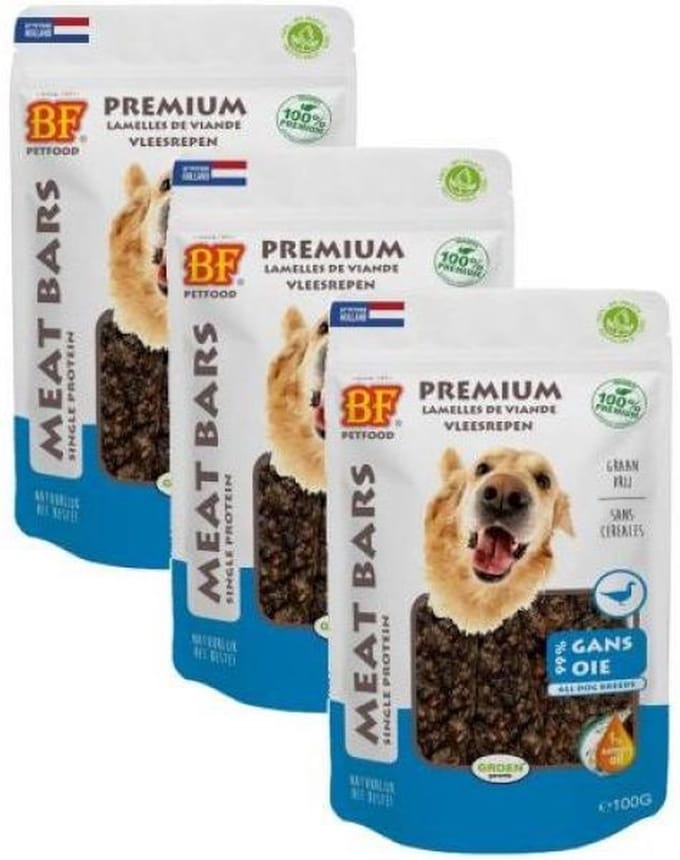 3x100 gr Biofood meat bars gans hondensnack