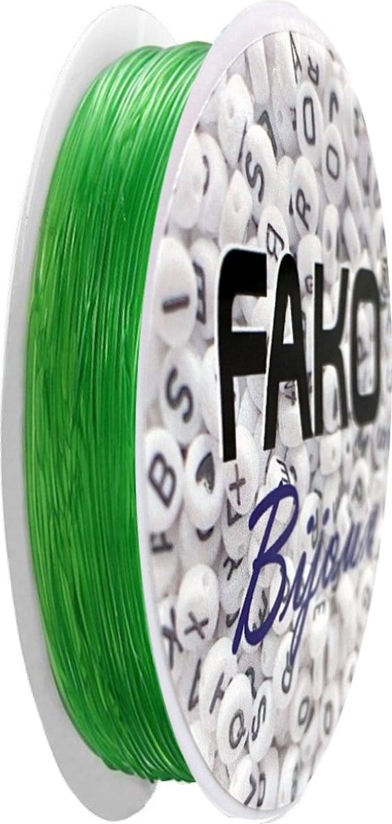 Fako Bijoux® - Elastisch Nylon Draad - Rijgdraad - Sieraden Maken - 0.6mm - 9 Meter - Groen