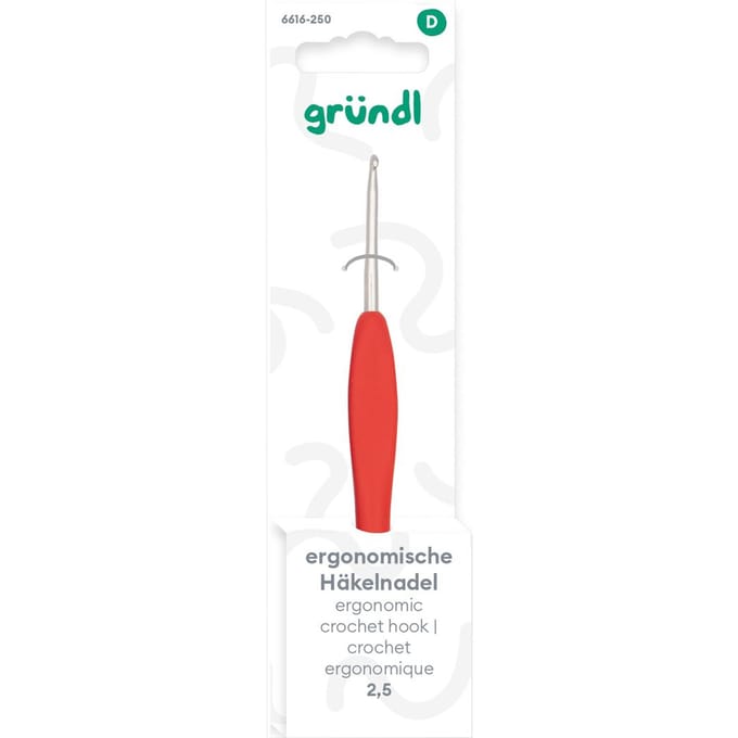 6616-250 ERGONOMISCHE HAAKNAALD MET RUBBERGRIP 2.50MM