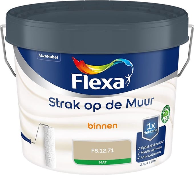 Flexa - Strak Op De Muur Binnen Mat - F8.12.71 - Mengverf - 2,5 L