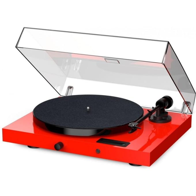 Pro-Ject JukeBox E1 + OM5e Platenspeler, Systeem alles-in-één / Plug and Play met Bluetooth, rood piano , Pro-Ject rood