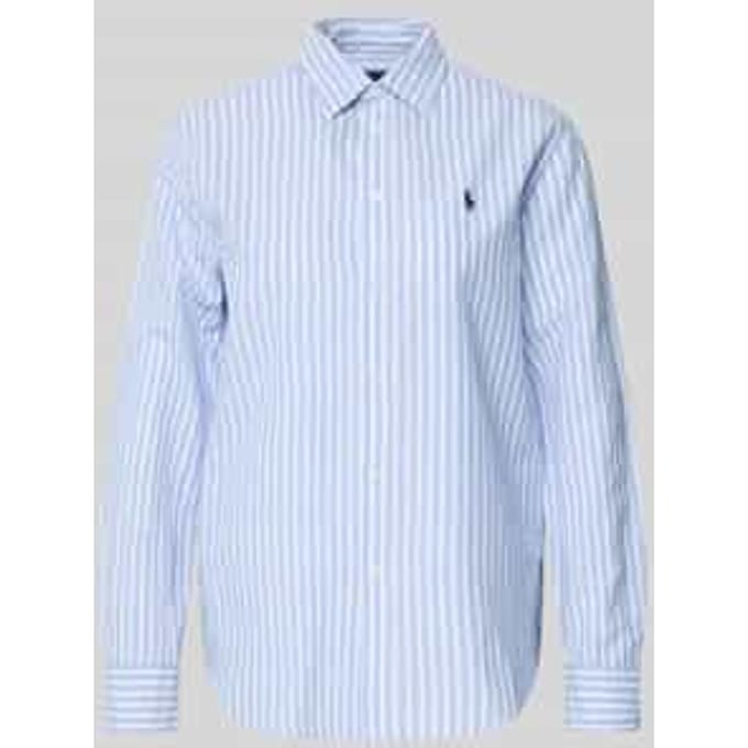 Regular fit overhemdblouse van mix van katoen en linnen