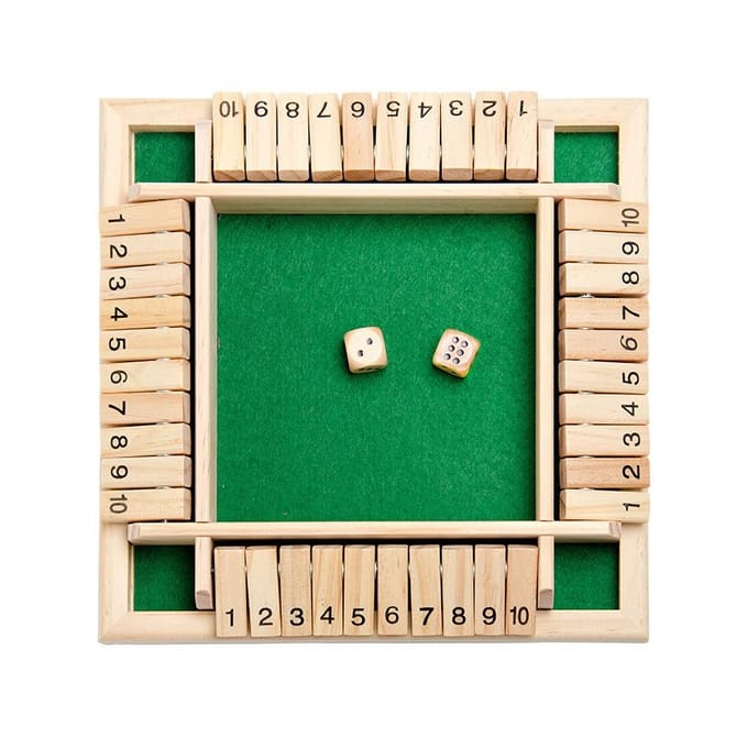 Shut The Box Houten Wiskundige Traditionele Pub Bord Dobbelstenen Spel Reizen 4 Spelers beige