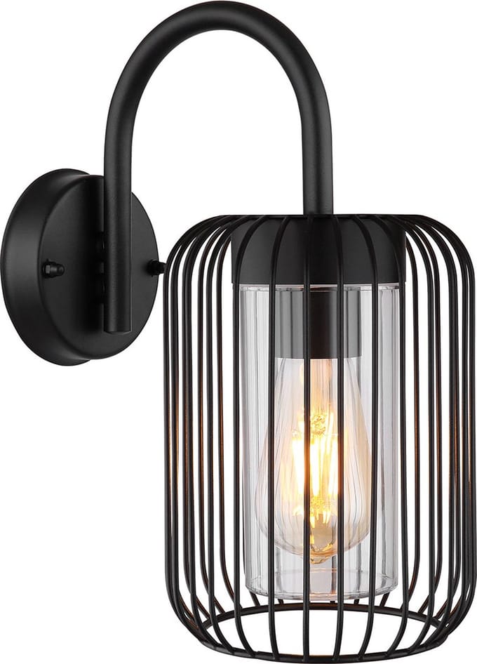 Globo wandlamp Nina - zwart - metaal - 31985