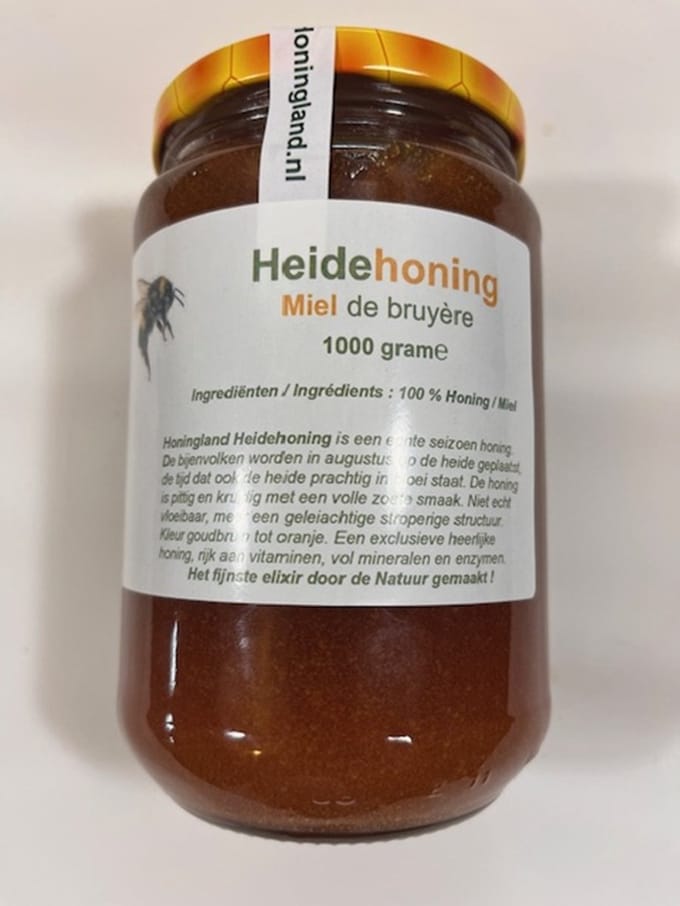 Honingland : Heidehoning, Miel de bruyère, Heather Honey.   1000 gram