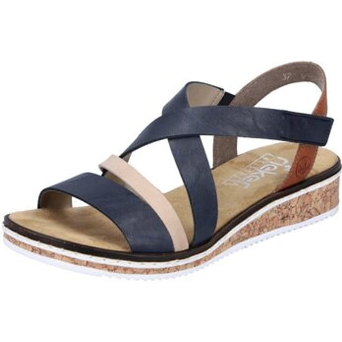 Rieker dames sleehak V3663-91 Blue Combinatin