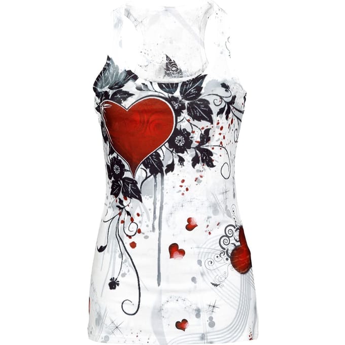 Innocent Top - Rose Heart - L tot XL - voor Vrouwen - wit