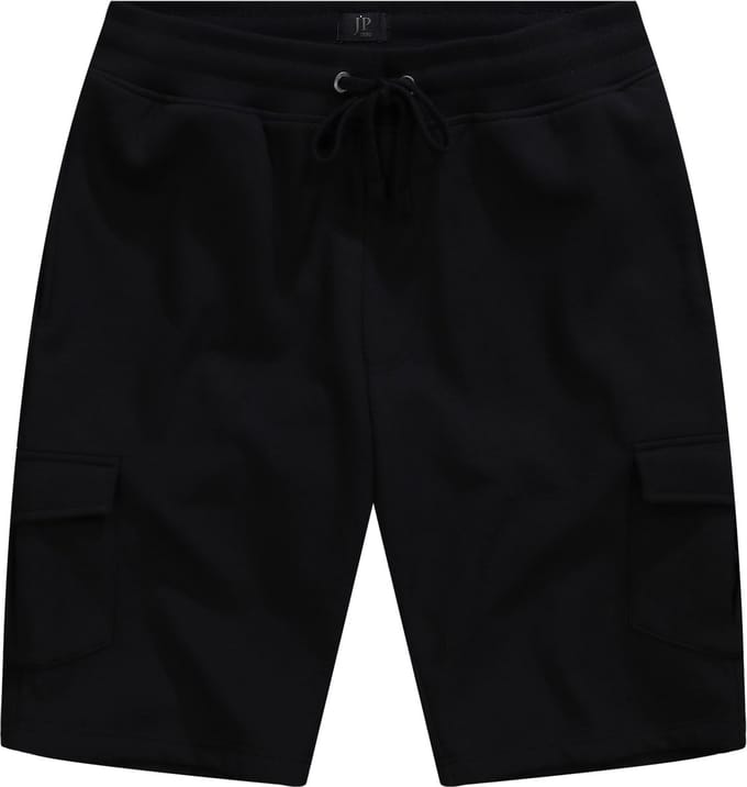 JP 1880 - Heren - Sweat-cargobermuda elastische tailleband cargozakken - Zwart - Maat 6XL