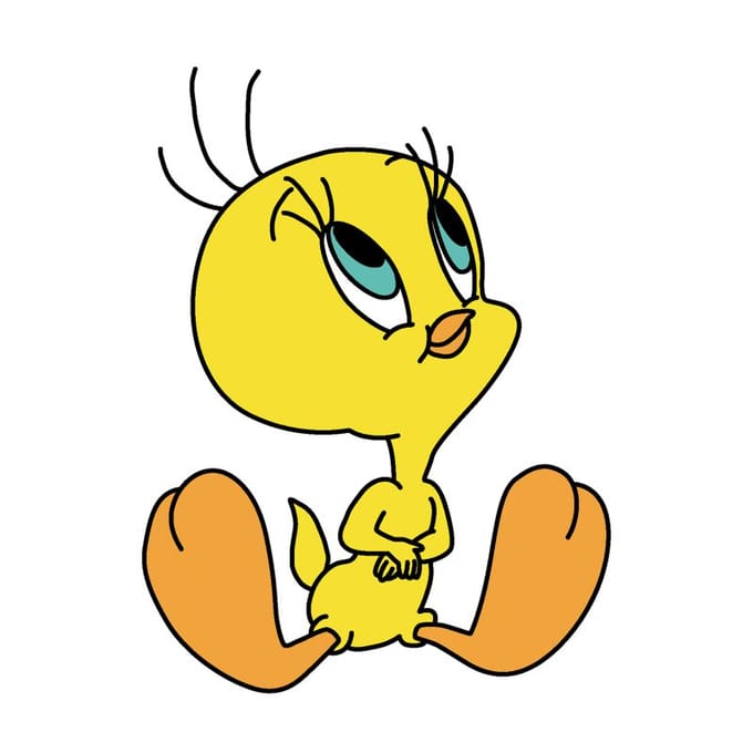 Looney Tunes Tweety Sitting T-shirt - Wit - S