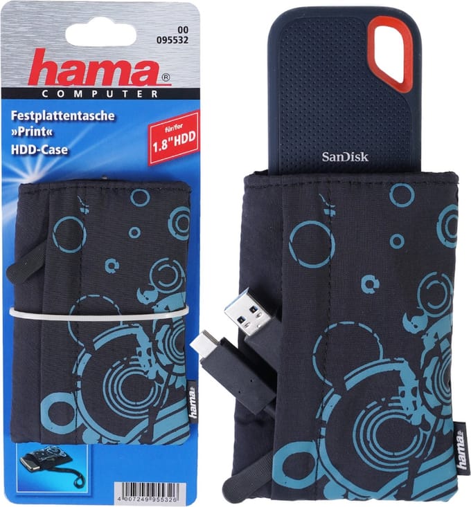 Hama Tas voor harde schijf print zwart 1,8â??