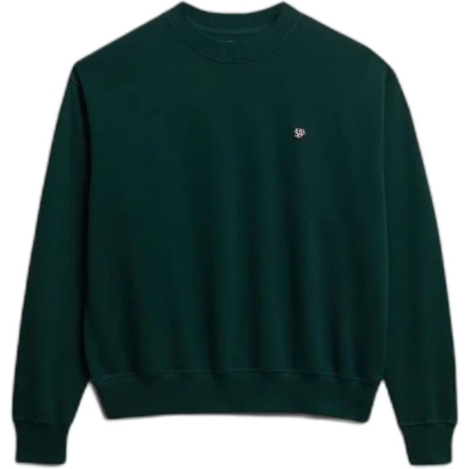 Superdry Essential Heritage Crew Sweater Relaxed Pasvorm Green Grootte: 36