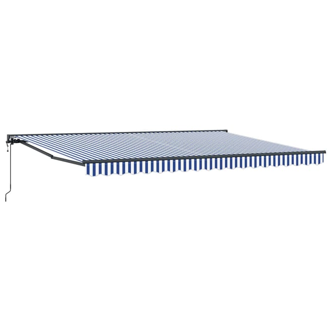 vidaXL Zijde Frame Blauw en Wit 450 × 300 cm Polyester met PU-coating