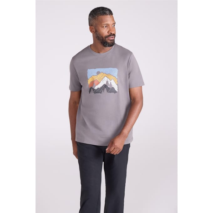 Mountain Warehouse Heren Lineair Organisch T-Shirt (Houtskool)