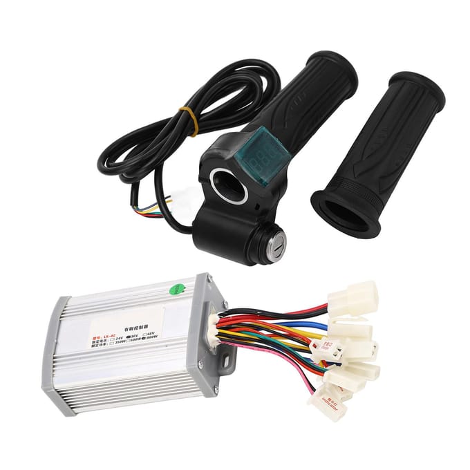 Fiets Motor Controller Kit 36V 800W Gashendel Vermogensweergave Stabiele Borstelmotor Controller voor DIY black