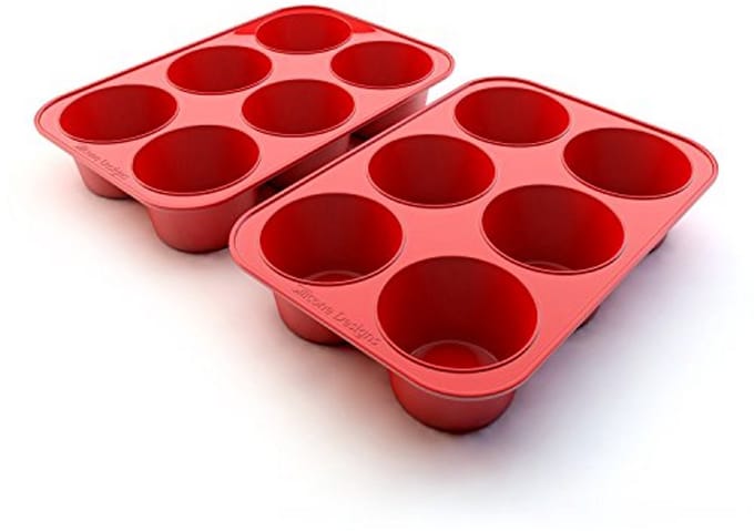 Muffinvormpjes Set - Cupcake Bakvorm - Zes Delige Bakset - Professioneel Gebruik - 2 Stuks - Grijs