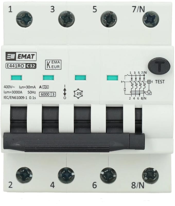 EMAT aardlekautomaat C32 30mA type A 4P (85006507)