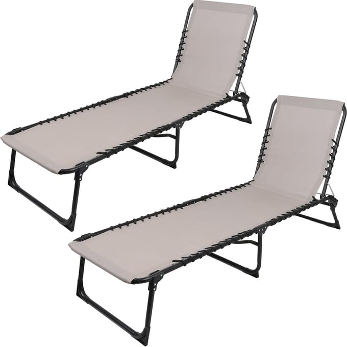 SET X 2 TAUPE STRANDSTOEL 187X56XH26/85CM