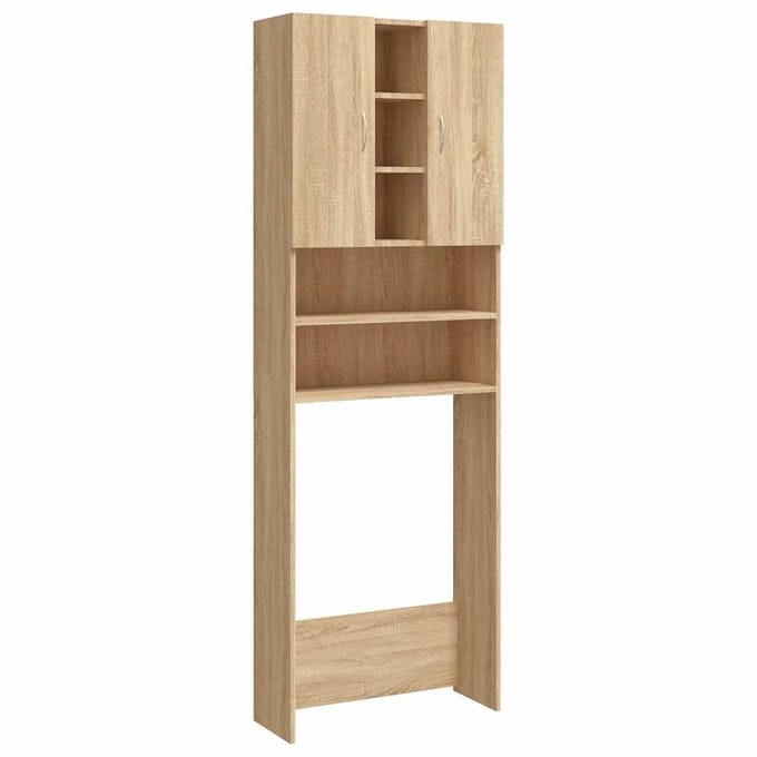 vidaXL - Wasmachinekast - 64x25,5x190 - cm - sonoma - eikenkleurig