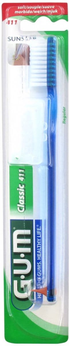 GUM Tandenborstel Classic 411 (Kleur : Blauw)