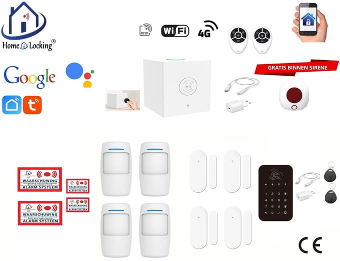 Draadloos beveiligingsbox werkt met wifi en met spraak gestuurde apps. ST01C-8