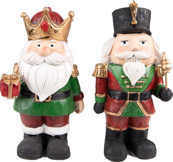 Clayre & Eef Beeld Notenkraker 21 cm Rood Groen Kunststof