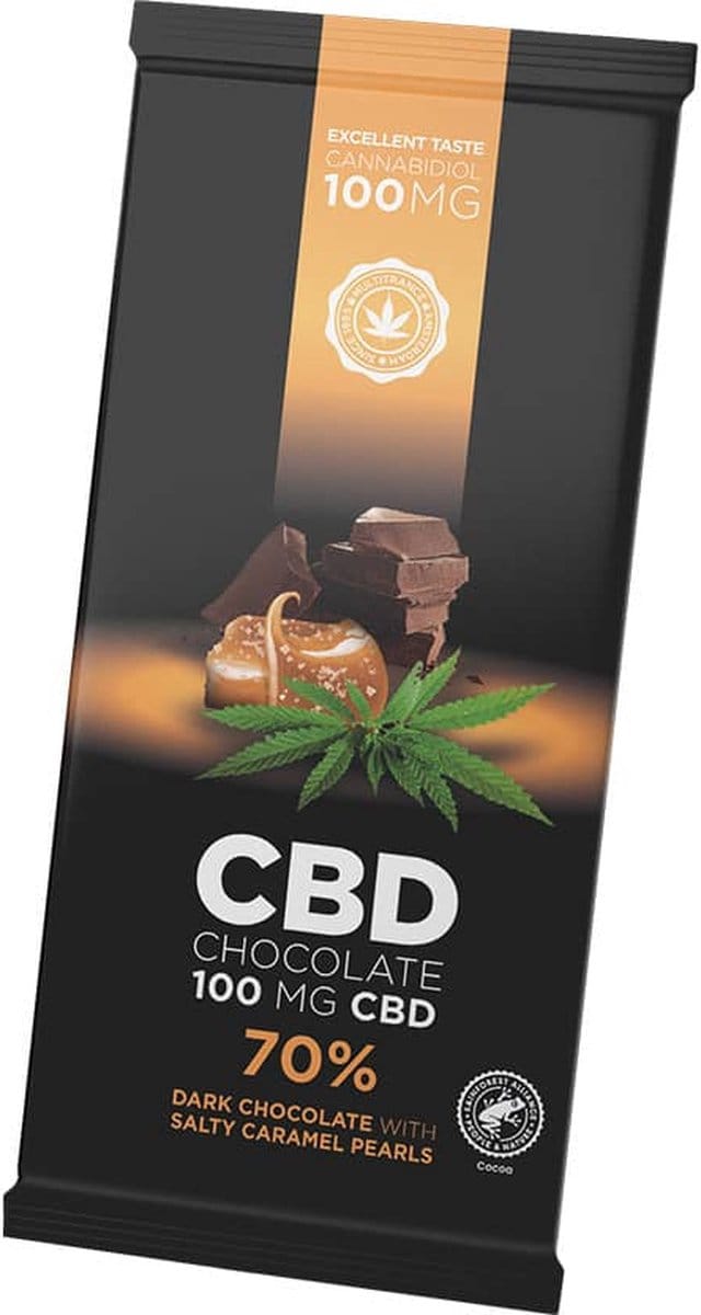 3 x CBD Dark Chocolate with Salty Caramel Pearls (100mg CBD)