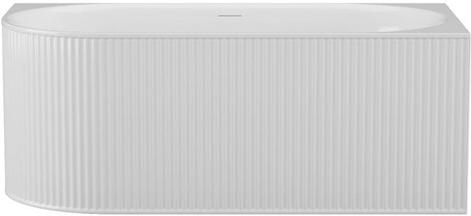 Vente-unique Geribbeld hoekbad - 150 x 75 x 58 cm - Acryl - Mat wit - Rechte hoek - 215 L - BARBORI