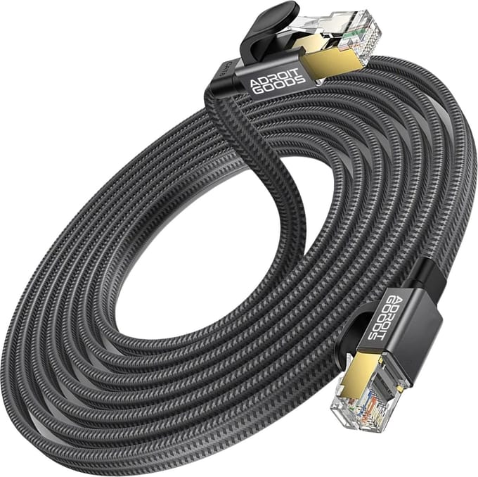 AdroitGoods Internetkabel Cat 8 - Netwerk/Ethernet kabel - F/FTP - 40Gbps 2000Mhz SFTP RJ45 Flat Netwerkkabel - Afgeschermd - 3 Meter