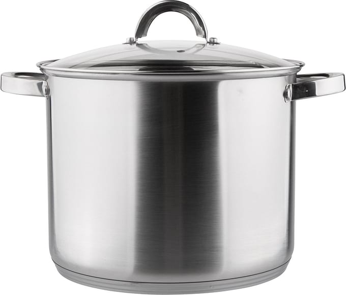 Altom Design Fabio RVS Hoge Soeppan / Kookpan 26cm 10.5L Met Glazen Deksel 26 x 21 cm