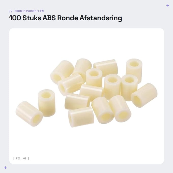 Dailygoods - 100 Stuks ABS Ronde Afstandsring voor Diverse Toepassingen