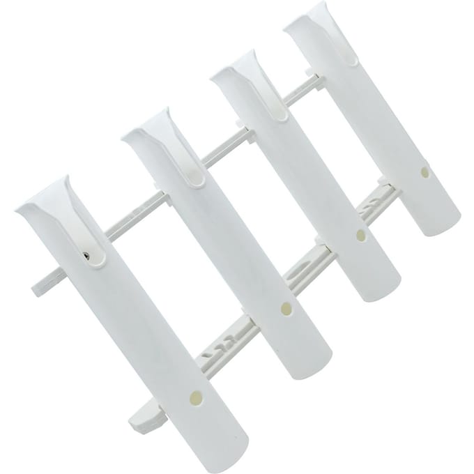 Support de Support de Canne à Pêche 4 Tubes Reliés Imperméabilisation Support de Canne à Pêche pour Bateaux Yachts Blanc white
