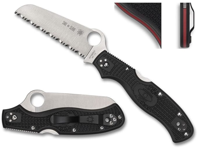 Spyderco Zakmes Rescue 3 Thin Red Line Black VG-10 SE