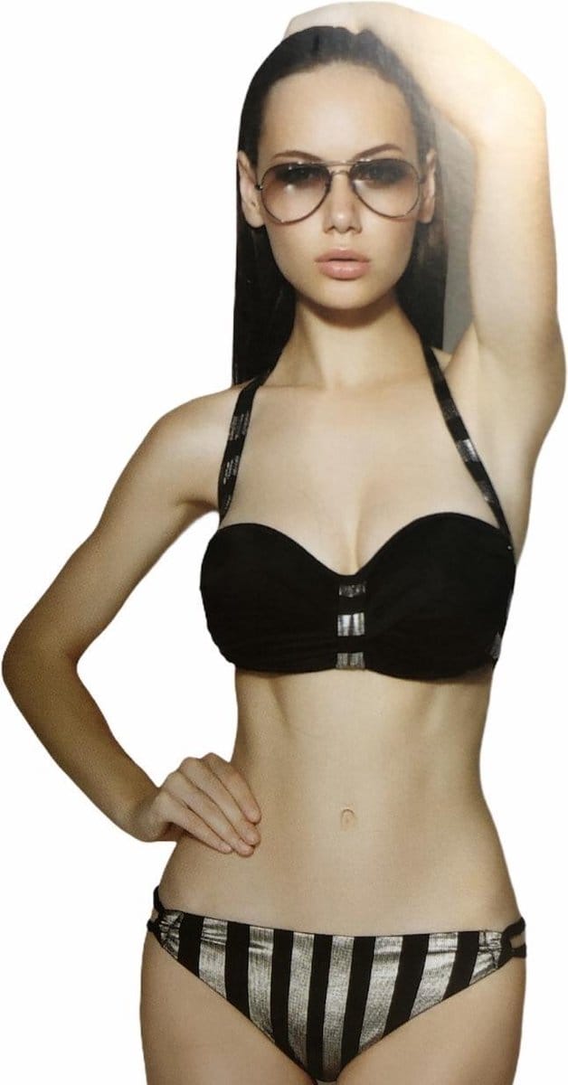 MILENKA - bikinibroekje - black metallic - maat M