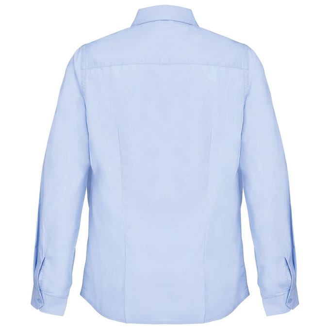 SOLS Dames Bailey Poplin Lange Mouwen Shirt (Lichtblauw)