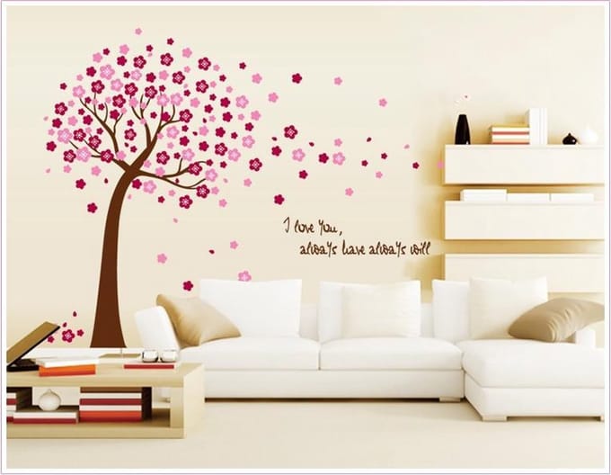 Pinehouse XL muursticker Roze Boom