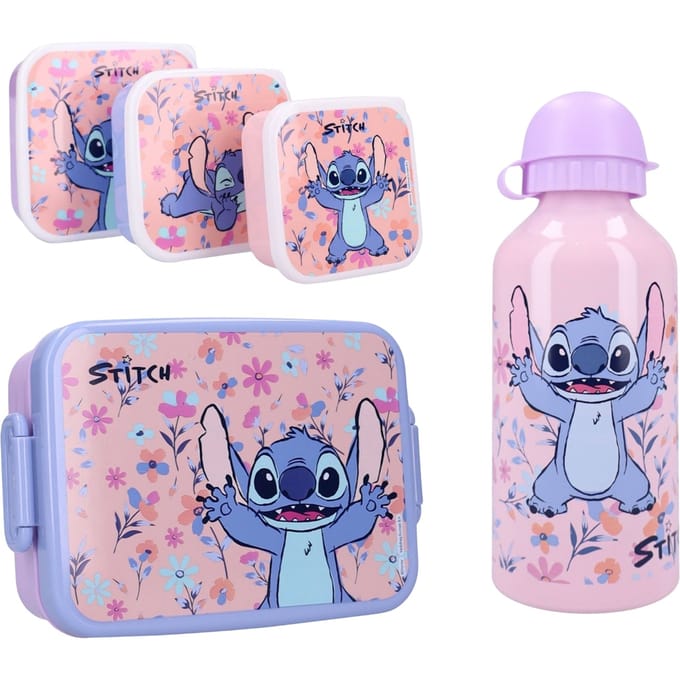 Lilo & Stitch lunchset; lunchbox, snackbox en drinkfles