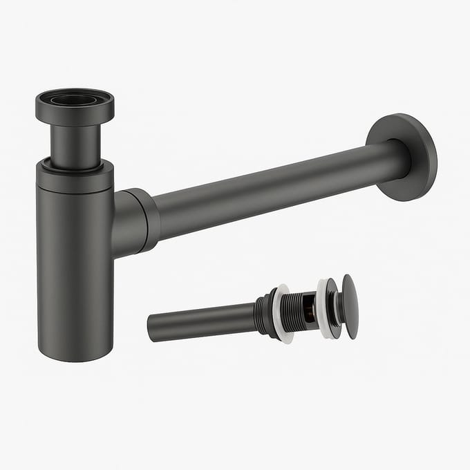 Profielenloods - Design sifon + afvoerplug pop up Gun metal