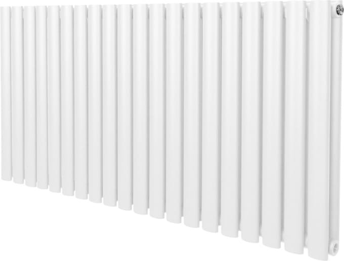 Ovale kolomradiator - wit - 600mm x 1200mm - drielaagse poedercoating