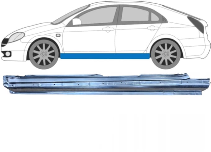 Volledige dorpel voor Nissan Primera P12 2001-2007 / Links
