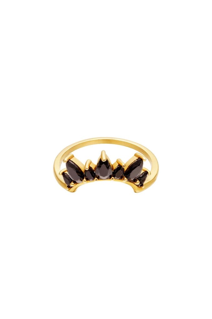 Ring - Stainless Steel - Zirkonia - The Crown - maat 16- yehwang