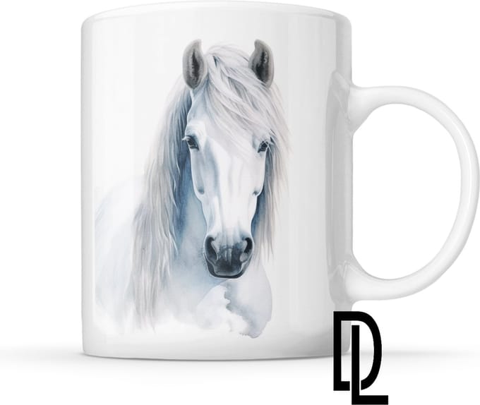 Mok met ijslandse paard