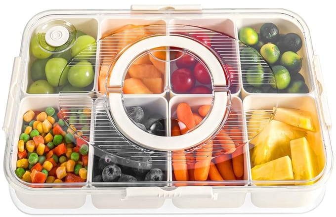 CLVP® Serveerschaal met Vakjes - Serveerschaal - Tapasschaal - Wit