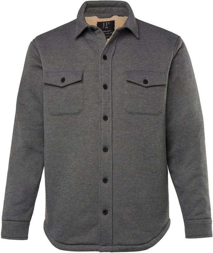 JP 1880 - Heren - Sweat-overshirt voering van geweven bont - Grafietgrijs - Maat XL